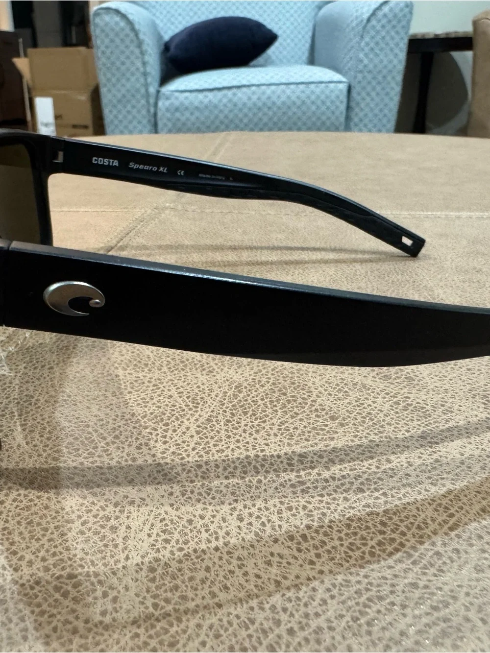 Costa Spearo XL Sunglasses — Black Frame with Blue Mirror Lenses